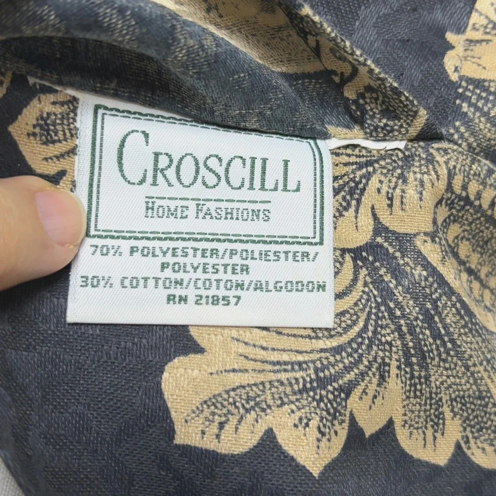 2 VTG Croscill Damask Jacquard STD. Pillow SHAMS 25 X 20 Rope detail Flanged USA